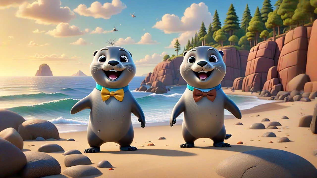 Four Singing Seals Wear Bow Ties | Fun Counting Song for Kids | Nursery Rhymes and Baby Songs