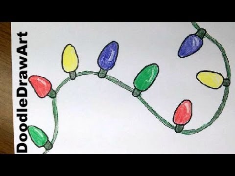 Drawing How To Draw Cartoon Christmas Lights Easy Lesson For Beginners Youtube