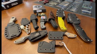 EDC FIXED BLADE KNIVES, NECK KNIVES, SMALL FIXED BLADE KNIVES (kydex, full tang, sub 7 in. overall)