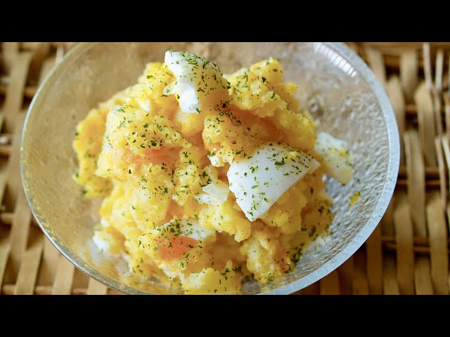 out     コロンとegg ほわほわアレンジ❁ Japanese Potato Salad with Soft Boiled Eggs 半熟卵のポテトサラダ