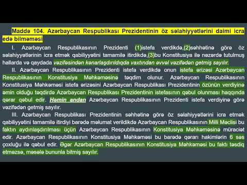 Video: Prezident qanunvericilik orqanı ilə hansı səlahiyyətləri bölüşür?