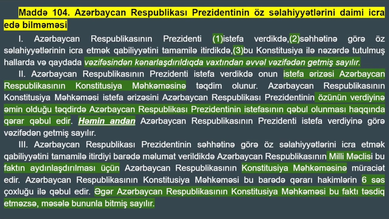 Dövlət Qulluğu (QANUNVERİCİLİK) Ders-7 Konstitusiya 99 - 124