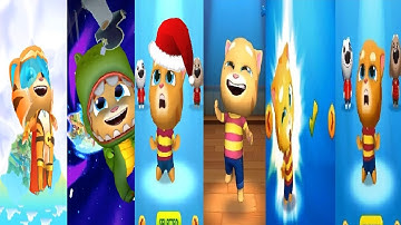 Talking Tom Hero Dash VS Talking Tom Gold Run 1VS 2 First Version VS Christmas 2022 Halloween Ginger