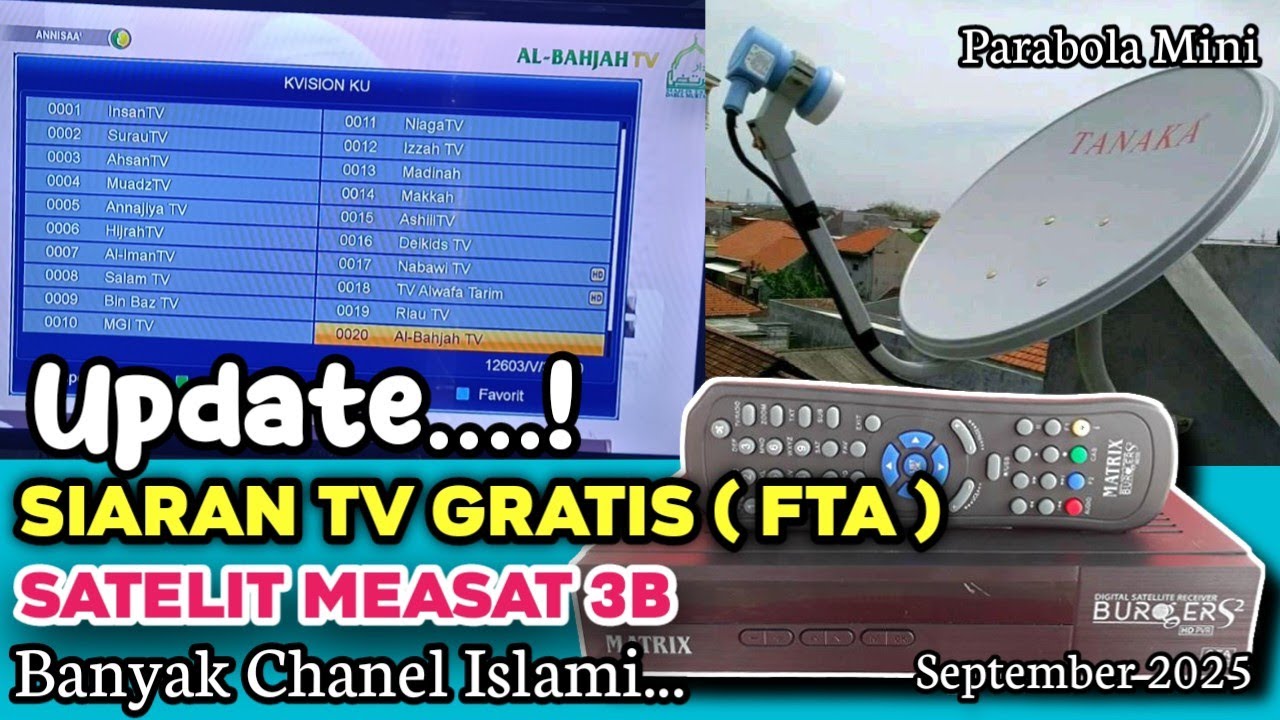 Banyak Chanel FTA di Satelit Measat 3B | September 2025