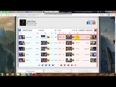 Video cách xem lịch sử đấu liên minh huyền thoại(LOL) - youtube