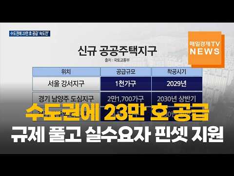 수도권에 23만 호 공급…규제 풀고 실수요자 핀셋 지원