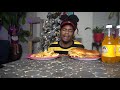 MUKBANG | VEGAN "SHRIMP, BACON & CHEESE" BURGER #MUKBANG #FOOD