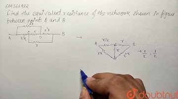 Find the equivalent resistance of the network shown in figure between points A and B.where k is ...