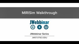 Workflow with MIRISim from JWebbinar 10