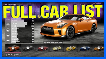 Need For Speed Payback : FULL CAR LIST & PRICES + DERELICTS!!