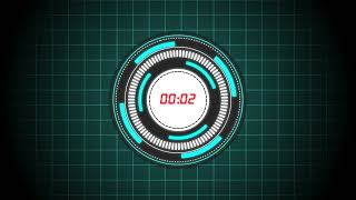 10 Second Countdown Timer Overlay | Futuristic HUD Animation | Free Editing Asset