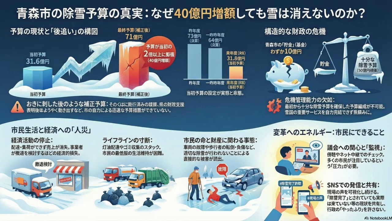71億円でも除雪が来ない青森市の財政危機（ポッドキャスト・人工音声