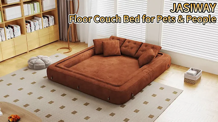 JASIWAY Corduroy Folding Sofa Bed | Pet-Friendly 3-in-1 Floor Couch & Sleeper Sofa