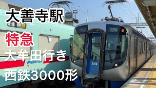 西鉄大善寺駅　特急　大牟田行き　　　　西鉄3000形