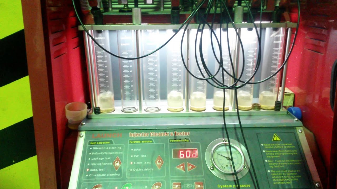 Проверка работы бензиновых форсунок на стенде Infiniti FX35 2003 г, 3,5 ...