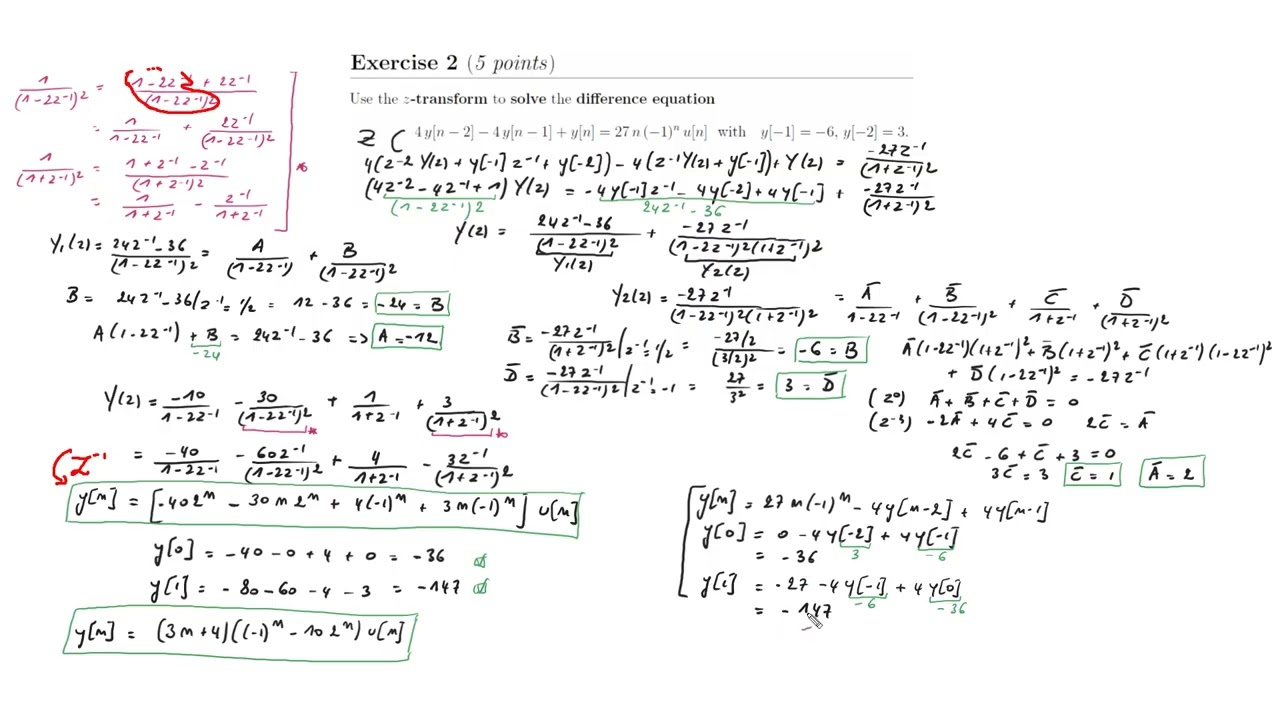 Signals and systems: video 19 Ex. Jan. 2026: differential & difference eqs. - Laplace - Z-transform