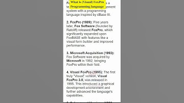 What is Visual FoxPro Programming language In Telugu #programminglanguage #vlrtraining