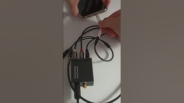 Plug DAC adapter into Apple iPhone lightning connect SPDIF Toslink optical ADC audio cable #shorts