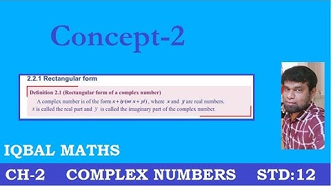 TN Class 12 Maths New Syllabus Concept-2 Chapter-2 Complex Numbers கலப்பு எண்கள்