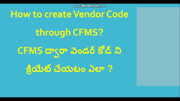 CFMS||Creat Beneficiary Request or Vendor Code||Create Bills in CFMS