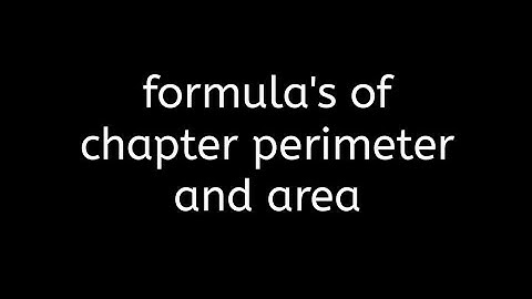 perimeter and area || maths formula