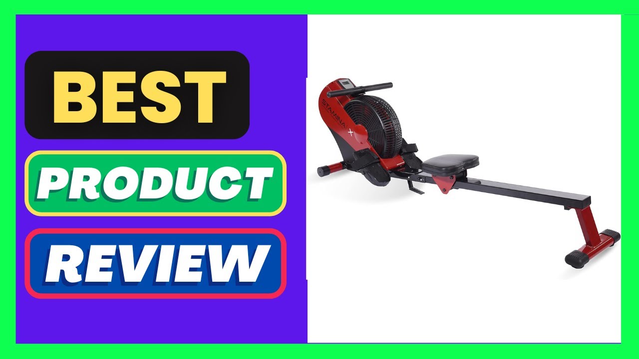 Stamina ATS Air Rower Machine with Smart Workout App - Foldable Rowing