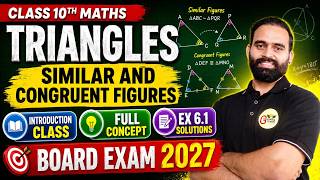 Class 10 Maths | Triangles Chapter 6 | Similar &amp; Congruent Figures | Ex 6.1 | Board 2027