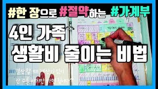 4인가족 생활비 줄이는법/한장으로 절약하는 가계부/테트리스가계부 7월 결산