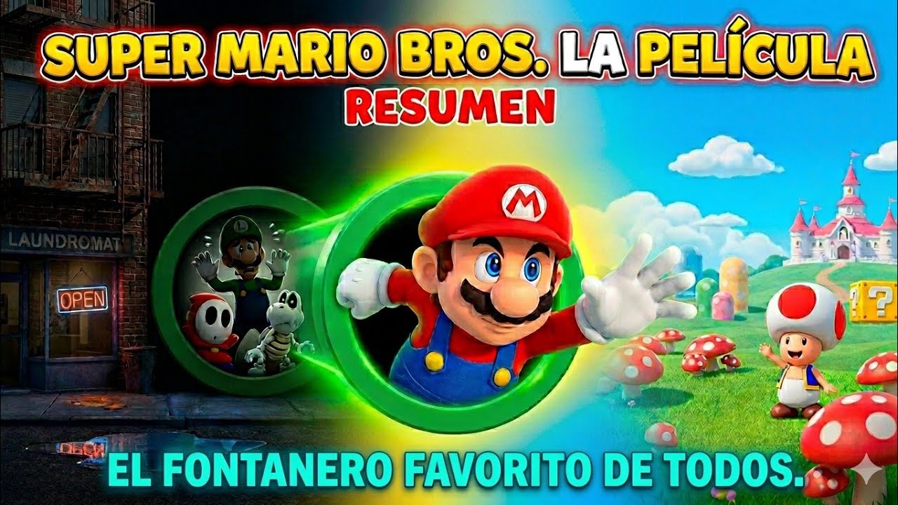 Super Mario Bros, la película resumen // Mario, Luigi, Princesa Peach y ...