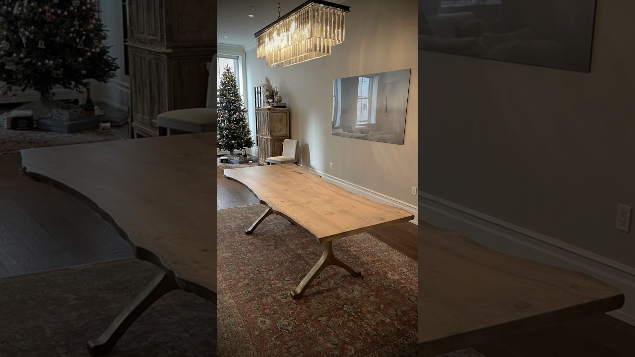 Beautiful live edge table maple shown with a maple wood slab 