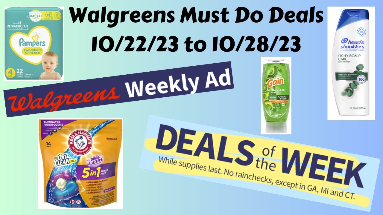Walgreens Must Do Deals 10/22/23 to 10/28/23 Cheap Laundry Products