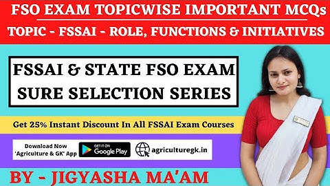FSSAI- Role,Functions & Initiatives- Important MCQs |FSSAI CFSO, TO, Assistant,TNMRB FSO,Tripura FSO