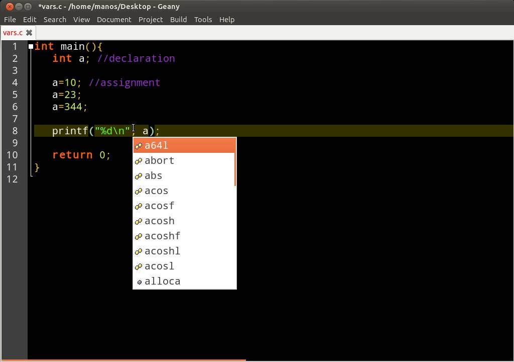 C Programming in Linux Tutorial 4 - Variables - YouTube
