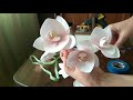 Орхидея - светильник из фоамирана  (сборка). Orchid - foamiran lamp (assembly).