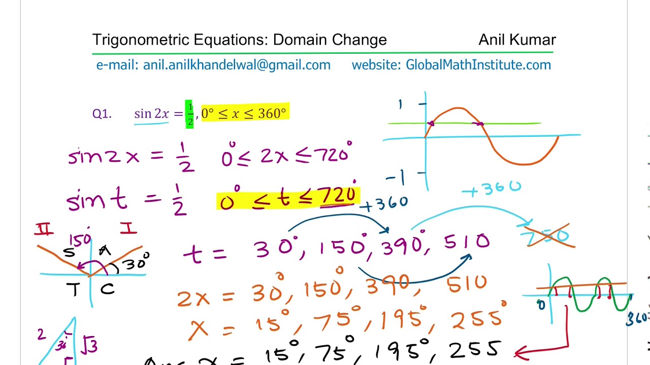 solving trig equations with domain calculator