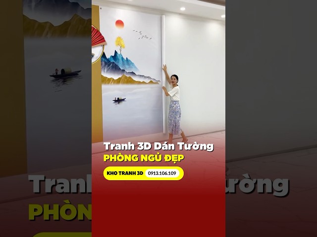 Tranh 3d dán tường phòng ngủ nhỏ #shortvideo #youtubeshorts