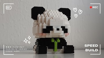 Nanoblocks Speed Build 1.5 Panda A635 | Cute Pet Paradise Building Blocks | Mini Bricks