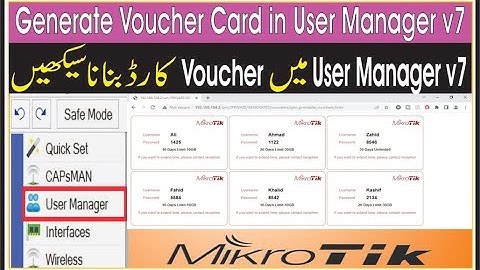 Generate Voucher Card in User Manager v7 | How to create voucher in mikrotik User Manager