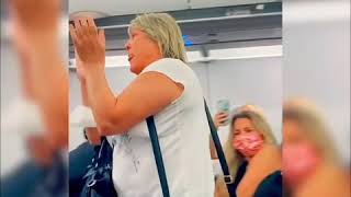 #Karen #Karensgonewild #Mask Anti-masker gets kicked off a plane & calls it "racism"