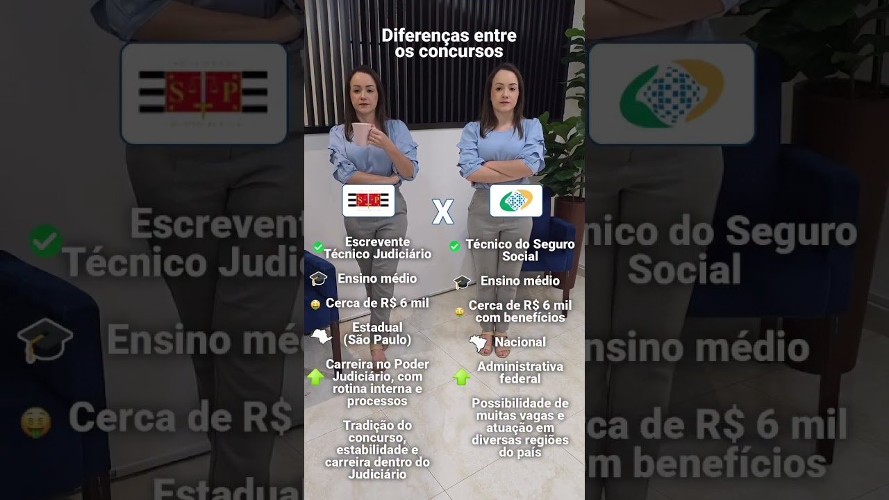 Qual combina mais com você? 📚💙 Comenta aqui: 👇⚖️ TJ-SP ou 🇧🇷 INSS?#FocusConcursos #TJSP #INSS