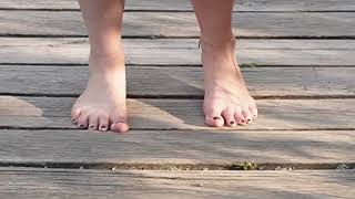 Outdoor Barefoot Walk Challenge Dirty Soles Close-Up