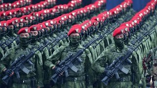 THE STARTING APPEARANCE OF THE TNI DEFILE AT THE 80TH TNI ANNIVERSARY REhearsal AT MONAS
