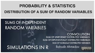 Sum of two random variables: uniform, exponential, normal distributions.With examples and code in R.