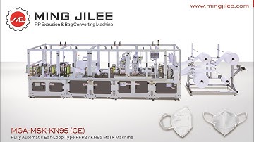 FFP2/ N95 Earloop mask making machine with CCD inspection and auto adjustment, MGA-MSK-KN95