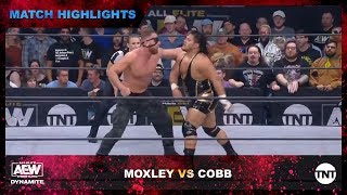 Moxley gets suplexed by Cobb while the AEW Inner Circle looks on