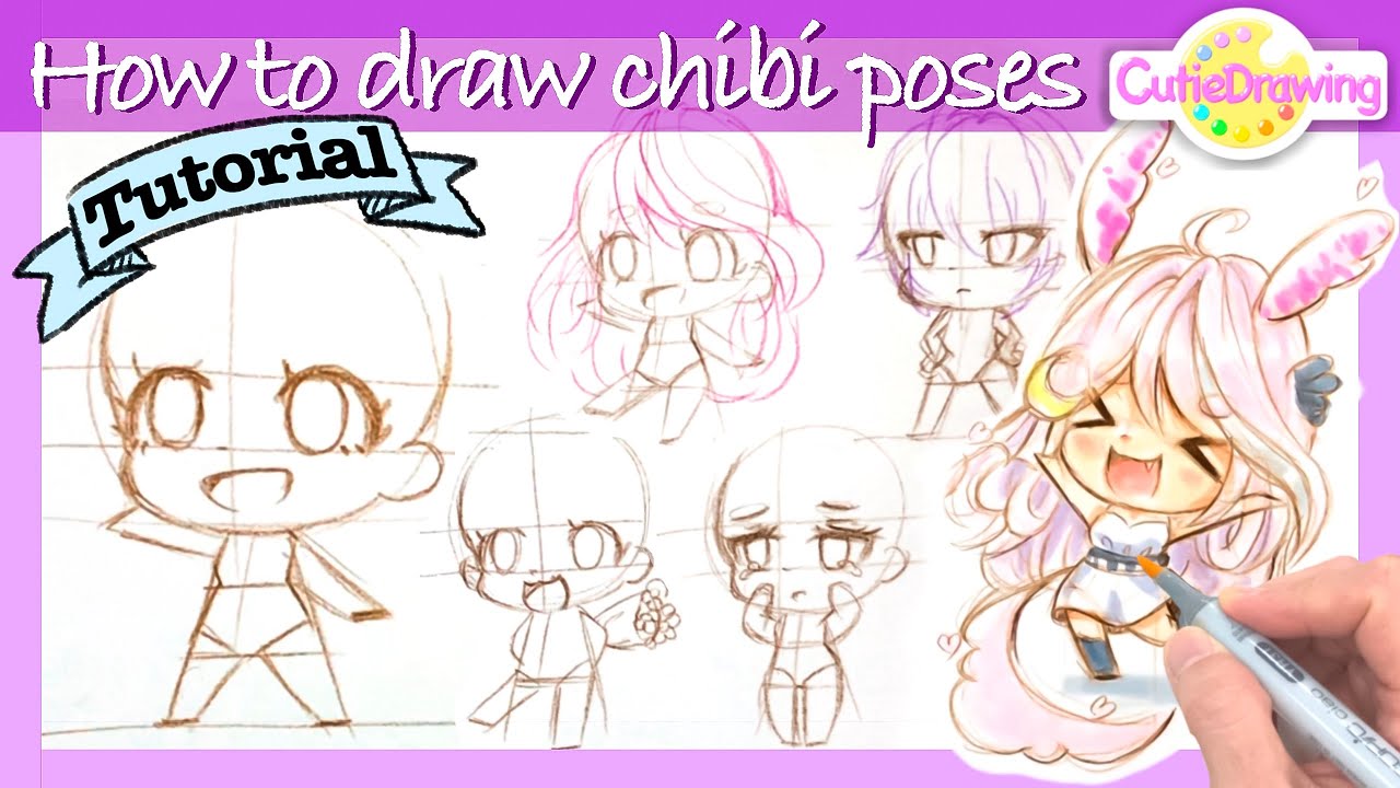 How to draw Chibi body poses with small tips/2.5 heads high/Normal ...