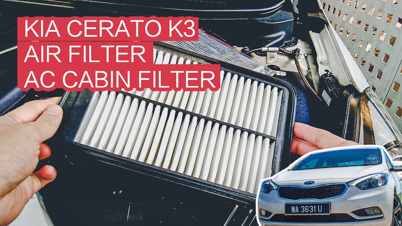 Replacing engine air filter  cabin filter for Kia Cerato/Forte K3 (2014-2019)  - YouTube