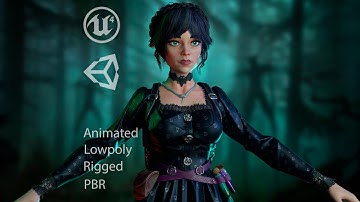 #wednesday #fanart "WitchGirl" game ready low-poly 3d model