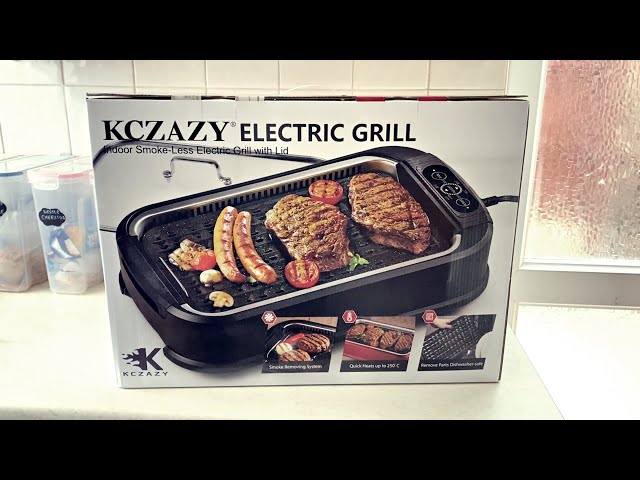 KCZAZY Electric Smokeless Grill with Glass Lid - 