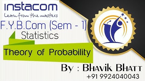 5. F.Y.B.Com | Statistics | Sem-1 | MSU | Unit-3 | Theory of Probability : Concept discussion - 5